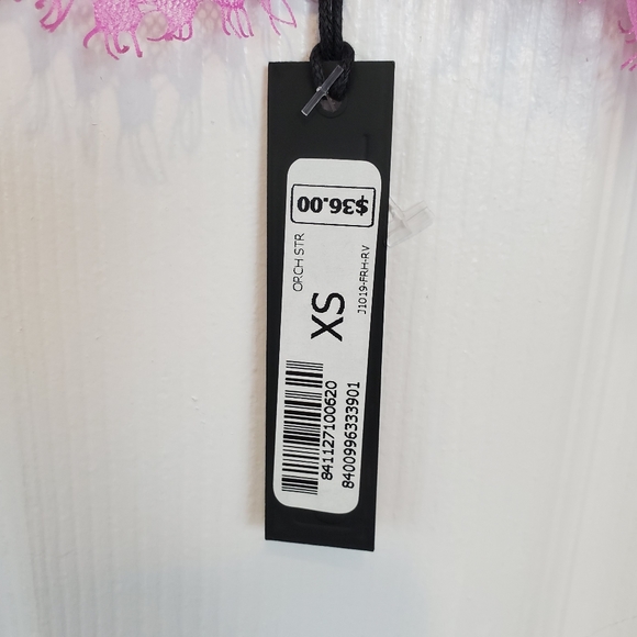 5/$20 Pink white striped lace layer bralette Joe's Jeans - Picture 8 of 8